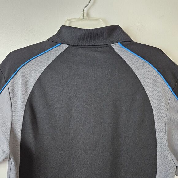 Grand Slam Performance Mens M Polo Shirt Short Sleeve Black Gray Blue Colorblock - Picture 6 of 9